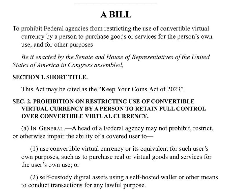 JUST IN: 🇺🇸 House Financial Services Committee passes bill protecting right to self-custody #Bitcoin  & crypto.📰 Full Story @WatcherGurub