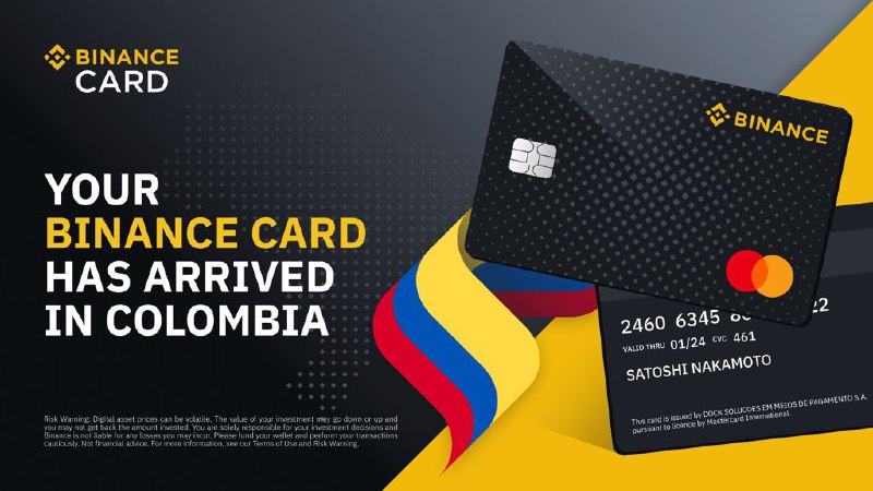 JUST IN: 🇨🇴 Binance launches crypto Mastercard in Colombia.📰 Full Story @WatcherGuru