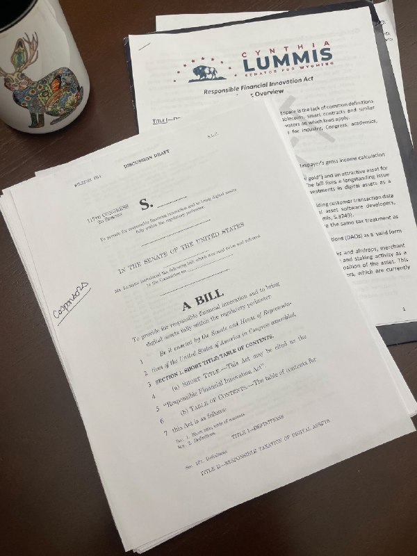 JUST IN: Cynthia Lummis, a US Senator from Wyoming is in the process of drafting a bill that would fully integrate Bitcoin & digital assets into our financial system. @WatcherGuru