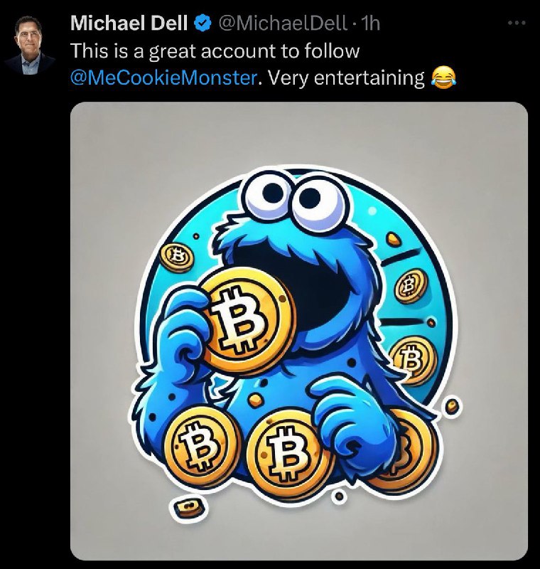 JUST IN: Michael Dell, 14th richest person in the world and CEO of Dell, posts picture of Bitcoin@WatcherGuru