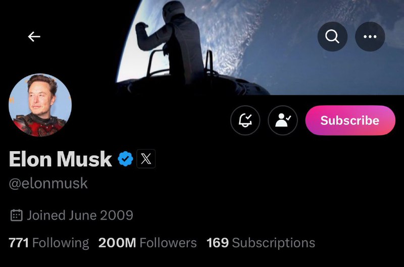 JUST IN: Elon Musk has surpassed 200 million X (Twitter) followers.@WatcherGuru