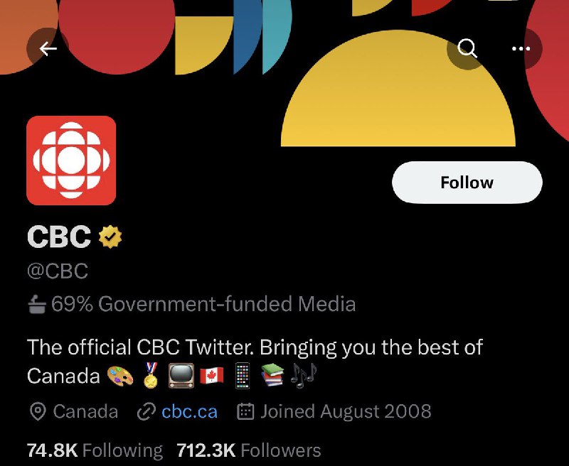JUST IN: Elon Musk labels CBC News 69% government-funded media.@WatcherGuru