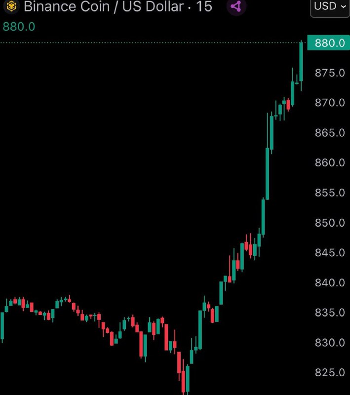 JUST IN: BNB reaches new all-time high of $880@WatcherGuruJUST IN: BNB reaches new all-time high of $880@WatcherGuru