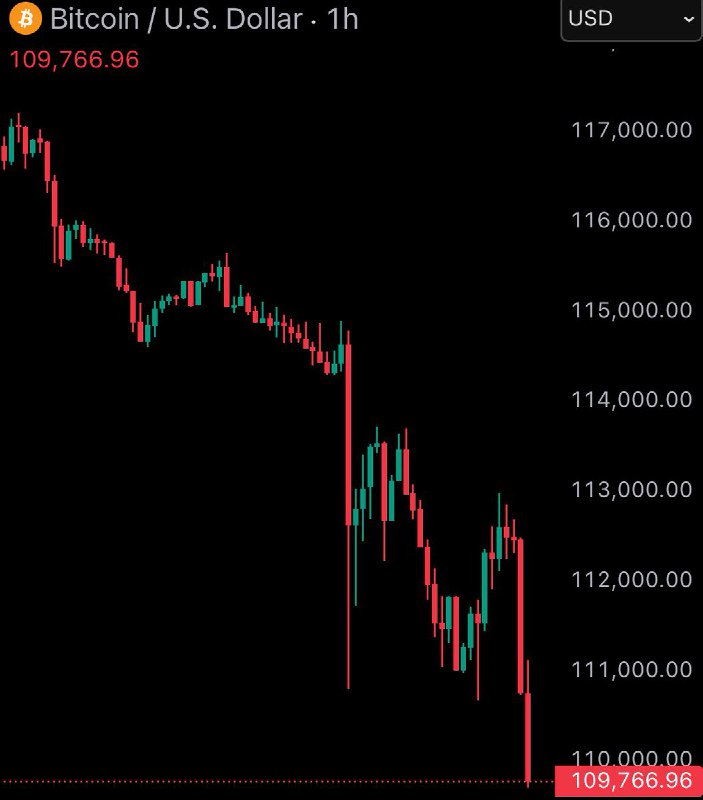 JUST IN: Bitcoin falls under $110,000@WatcherGuru