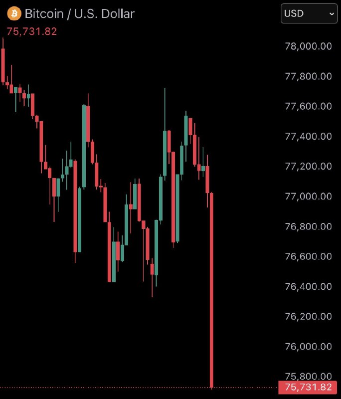 JUST IN: Bitcoin falls under $76,000@WatcherGuru