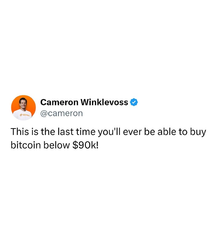 JUST IN: Gemini co-founder Cameron Winklevoss says 
