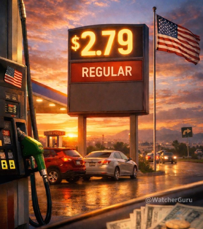 JUST IN: 🇺🇸 Average US gas prices fall to $2.79, the lowest level in five years.@WatcherGuruJUST IN: 🇺🇸 Average US gas prices fall to $2.79, the lowest level in five years.@WatcherGuru