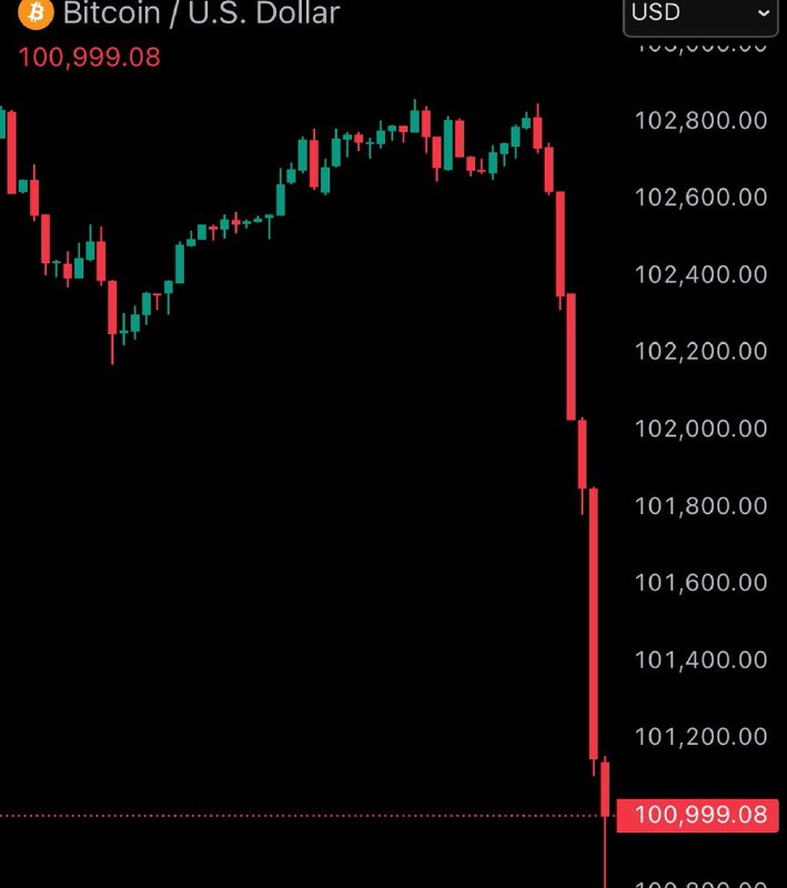 JUST IN: Bitcoin falls under $101,000@WatcherGuruJUST IN: Bitcoin falls under $101,000@WatcherGuru