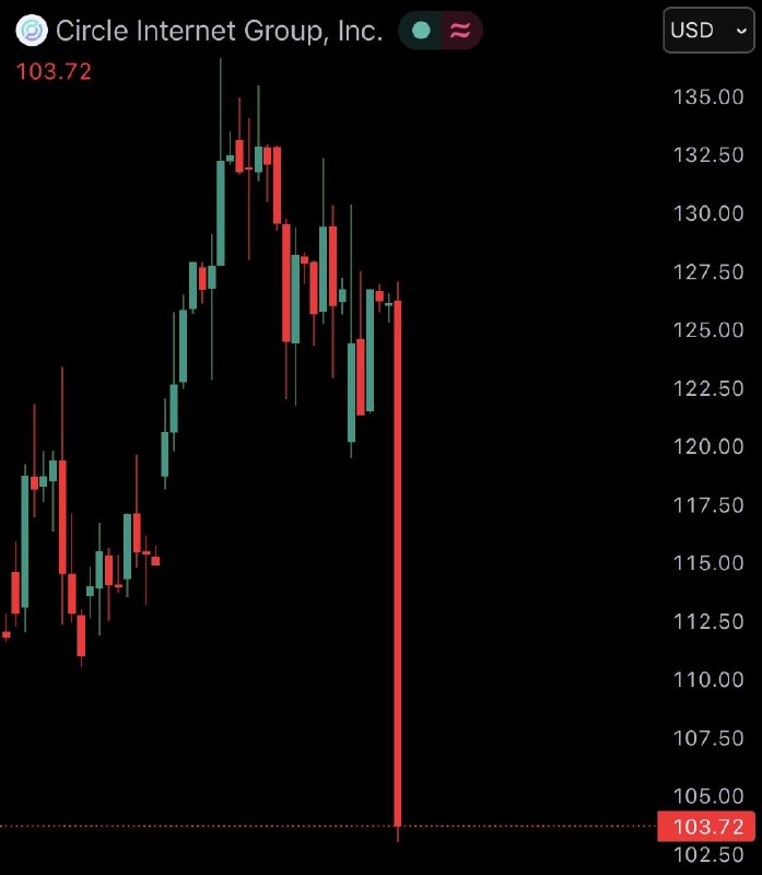 JUST IN: USDC stablecoin issuer Circle $CRCL stock crashes 18% today.📰 Full Story@WatcherGuru