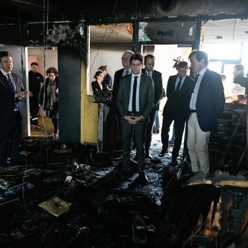 JUST IN: 🇫🇷 Tax center set on fire last night in France.@WatcherGuru