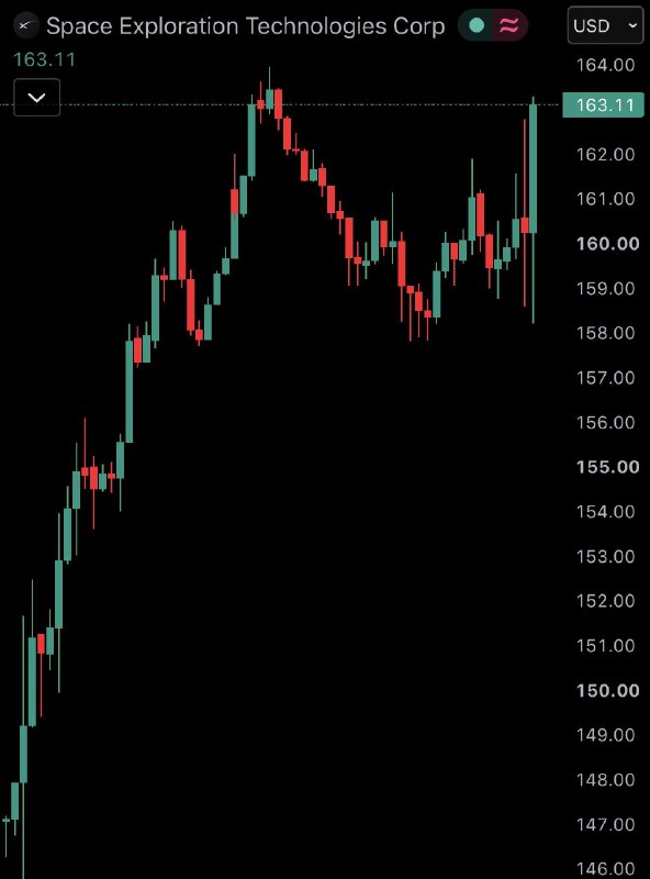 JUST IN: Elon Musk's SpaceX $SPCX surges over 15% to $163@WatcherGuru