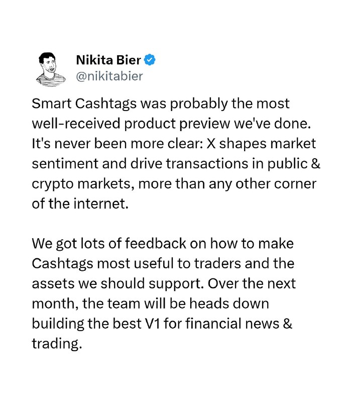 JUST IN: X to build financial news and trading features.