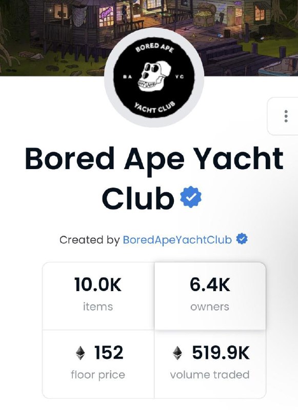 JUST IN: Bored Ape Yacht Club NFT collection has hit a new all-time high floor price of 152 Ethereum. @WatcherGuru