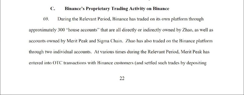 JUST IN: 🇺🇸 CFTC lawsuit alleges Binance traded on their own platform with 300 accounts directly or indirectly associated with CEO CZ.📰 Full Story @WatcherGuru