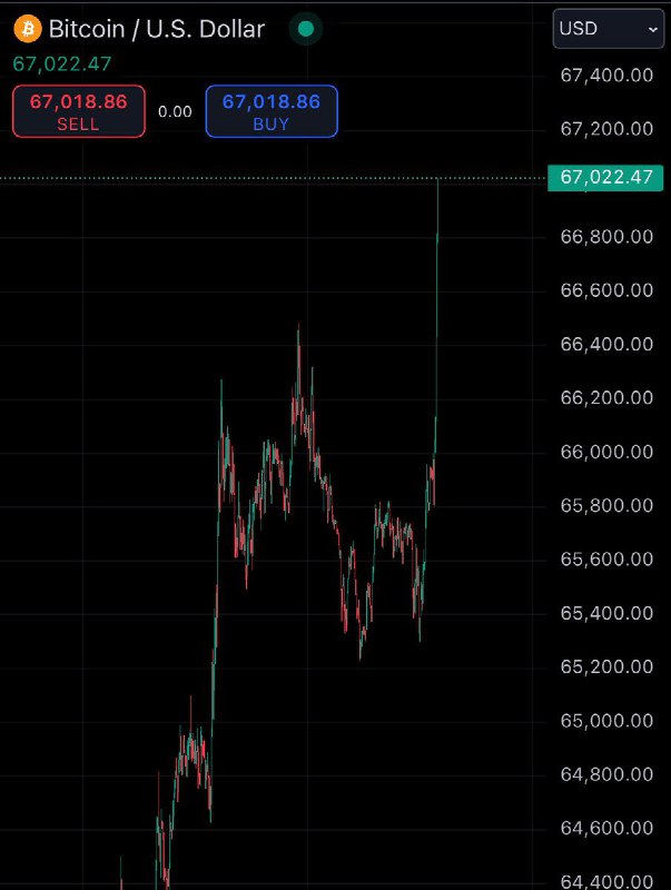 JUST IN: $67,000 Bitcoin@WatcherGuru