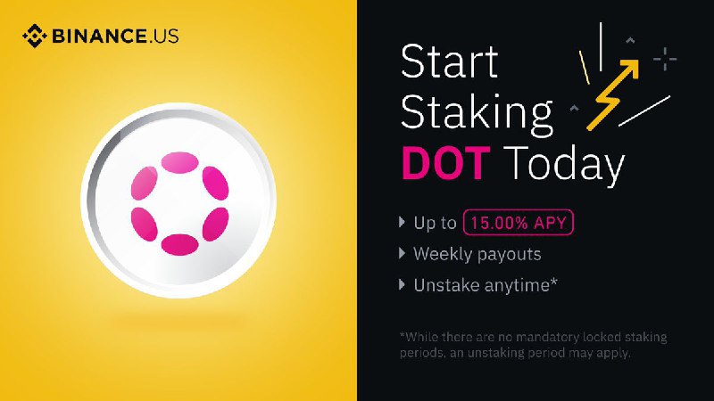 JUST IN: Binance US has added support for Polkadot $DOT staking. @WatcherGuru