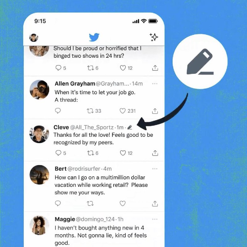 JUST IN: Twitter, $TWTR, says it’s gradually rolling out an edit button for all US Twitter Blue subscribers. @WatcherGuru