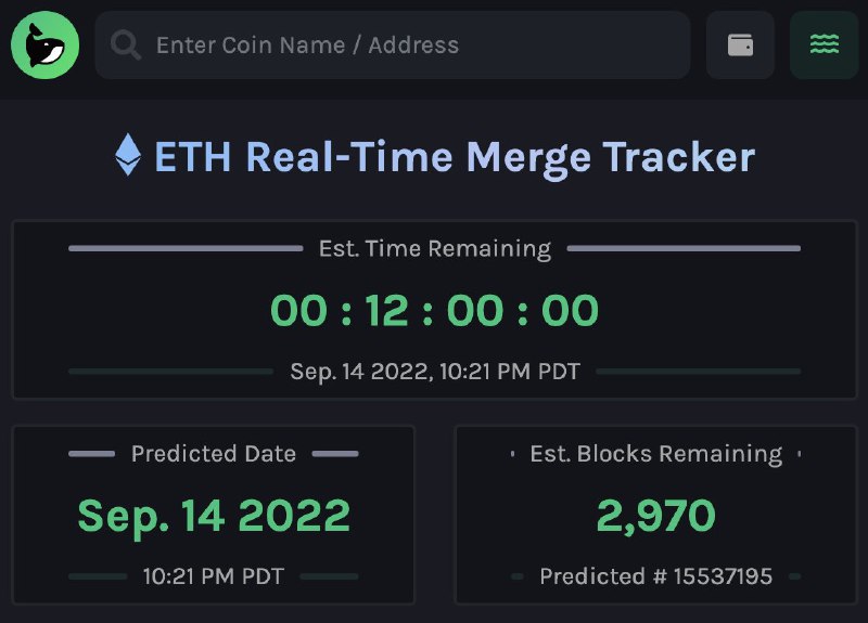 JUST IN: 12 hours remain until Ethereum merges to proof-of-stake. @WatcherGuru