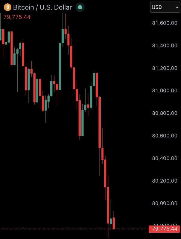 JUST IN: Bitcoin falls under $80,000@WatcherGuru