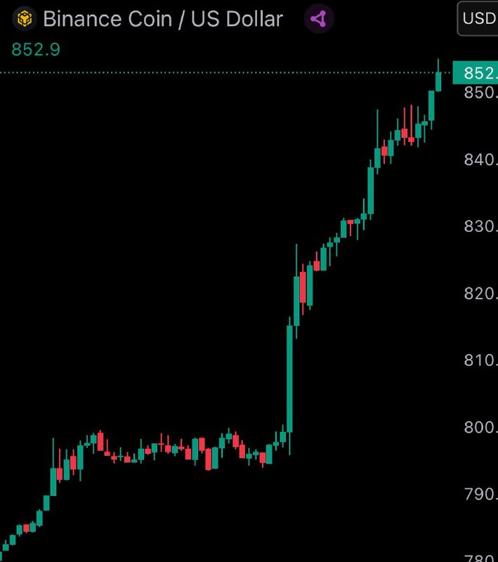 JUST IN: BNB reaches new all-time high of $850@WatcherGuruJUST IN: BNB reaches new all-time high of $850@WatcherGuru