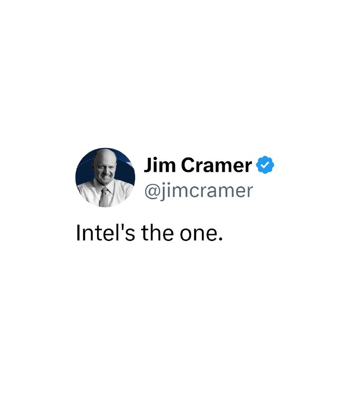 JUST IN: Intel $INTC erases all gains after Jim Cramer says 