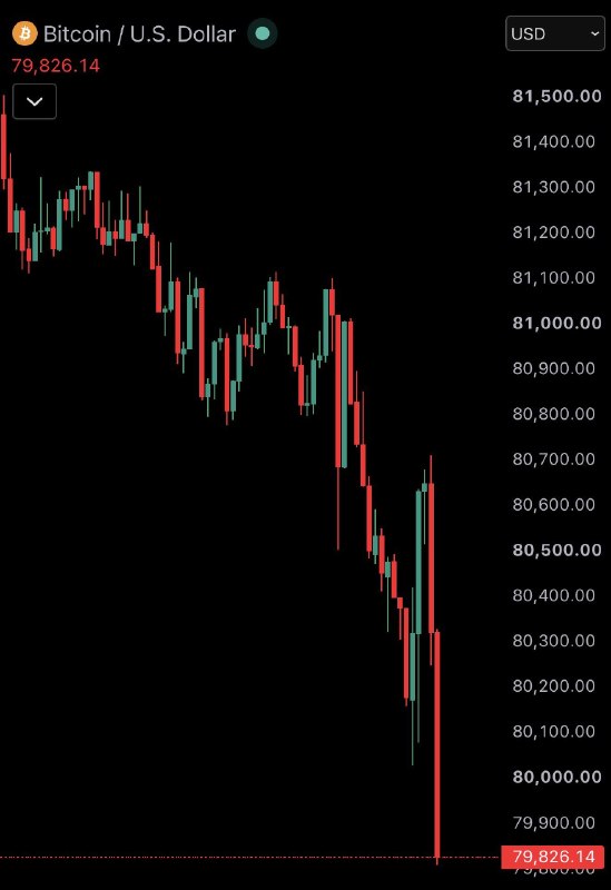 JUST IN: Bitcoin falls under $80,000@WatcherGuru
