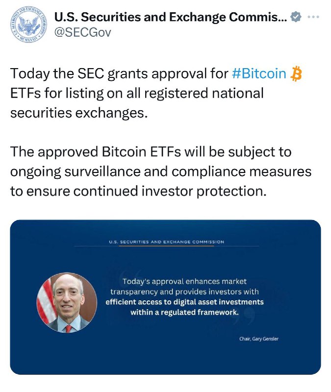 BREAKING: Gary Gensler says SEC's X account was hacked & it has not approved any Bitcoin ETFs.@WatcherGuruBREAKING: Gary Gensler says SEC's X account was hacked & it has not approved any Bitcoin ETFs.@WatcherGuru