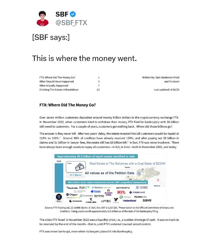 JUST IN: Sam Bankman-Fried says 