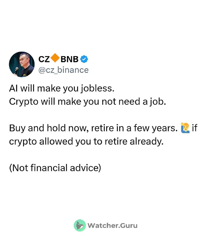 JUST IN: Binance Founder CZ says 