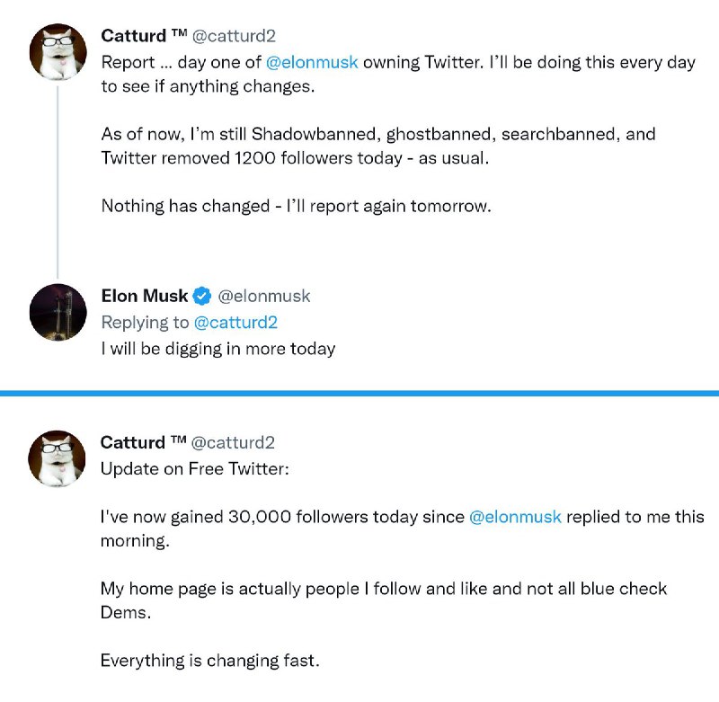JUST IN: Elon Musk has started removing Twitter shadowbans and search bans.@WatcherGuru