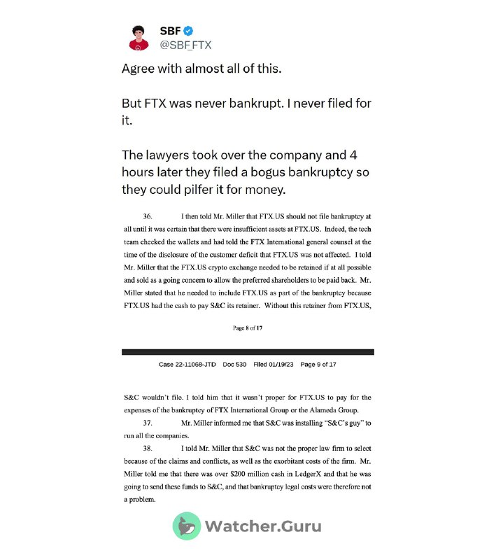 JUST IN: Sam Bankman-Fried says 