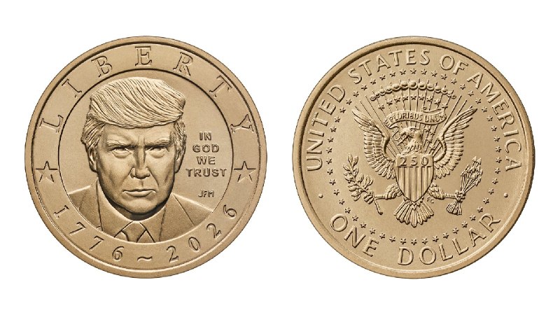 JUST IN: 🇺🇸 US Mint to begin striking new $1 gold coin featuring President Trump for America's 250th anniversary.@WatcherGuru