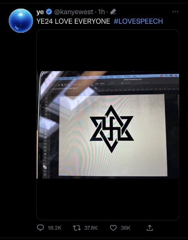 JUST IN: Elon Musk removes Kanye West's tweet of what looks like a swastika inside the Star of David.📰 Full Story @WatcherGuru